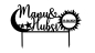 Preview: Individueller Topper "Zwei Namen" mit Sonne & Mond