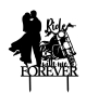 Preview: Topper "Ride with me Forever" Brautpaar mit Motorrad