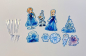 Preview: Premium Topper Set "Frozen" 9 Stk. mit Acryl Stiele
