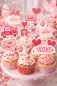 Preview: Cupcake Topper Set Valentinstag 15 Stück