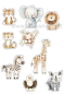 Preview: Cupcake Topper Set "Safari Tiere 2" 12 Stk. - Materialauswahl