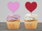 Preview: Papier Cupcake Topper "Herzen einfach" - Farbwunsch