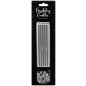 Preview: PartyDeco Kerzen Silber LANG 12cm