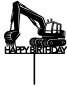 Preview: Topper "Happy Birthday" mit Bagger