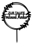 Preview: Individueller Topper mit Name und Wunschanlass - im Kreis mit Ranke