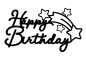 Preview: Topper "Happy Birthday" mit Sternschnuppen