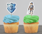 Preview: Cupcake Topper Set "Ritter" 12 Stk. - Materialauswahl