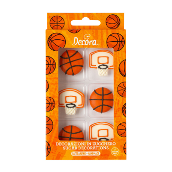 Zucker Dekor Basketball 6 Stück