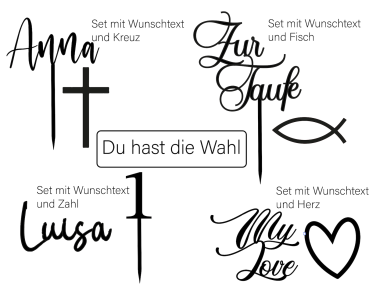 Individueller Topper "Wunschtext" mit Symbol