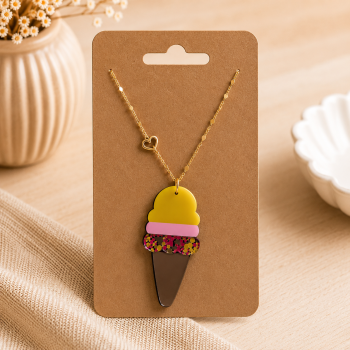 Überlange Statement Kette - Summer Ice - Schoko Schoko Zitrone