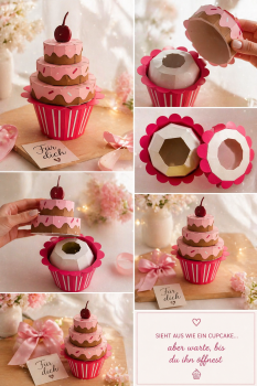 Kuchenwelt Geschenk Box "Cupcake" - 40cm Hoch
