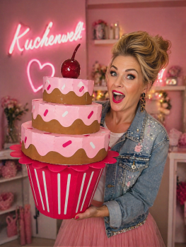 Preview: Kuchenwelt Geschenk Box "Cupcake" - 40cm Hoch