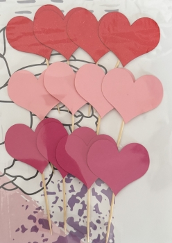 Papier Cupcake Topper "Herzen einfach" - Farbwunsch