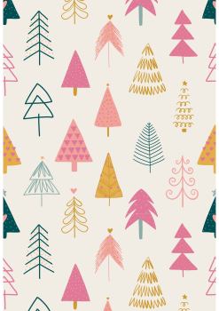 Schoko Transferfolie A4 - bunte Tannen