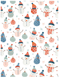 Schoko Transferfolie A4 - bunte Schneemänner