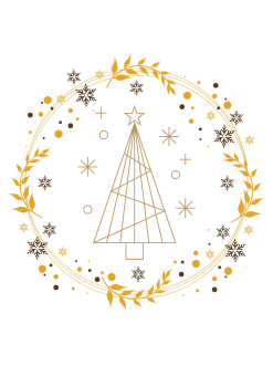 Ausdruck  Christbaum Tortenaufleger Gold modern