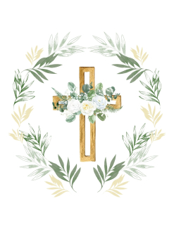 Tortenbild floral Kreuz mit Eucalyptus