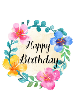 Preview: Tortenbild Geburtstag Floral 02