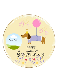 Preview: Ausdruck Happy Birthday Dackel