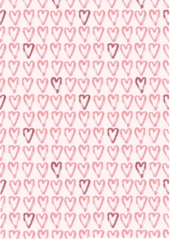 Schoko Transferfolie A4 - Herzen rosa