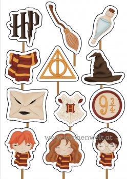 Cupcake Topper Set "Harry Potter" 12 Stk. - Materialauswahl