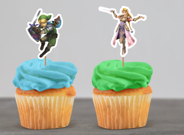 Cupcake Topper Set "Zelda" 12 Stk. - Materialauswahl