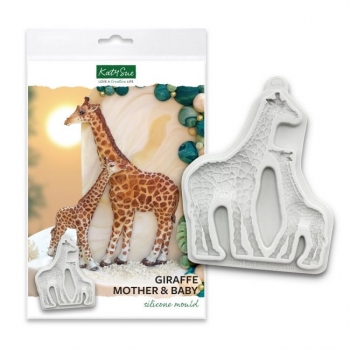 Giraffen Mama und Baby Silikonform von Katy Sue