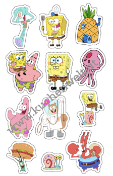 Cupcake Topper Set "Spongebob" 12 Stk. - Materialauswahl
