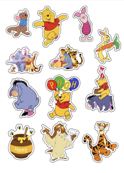 Cupcake Topper Set "Winnie Pooh" 12 Stk. - Materialauswahl