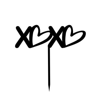 Topper "XOXO" mit Herzen