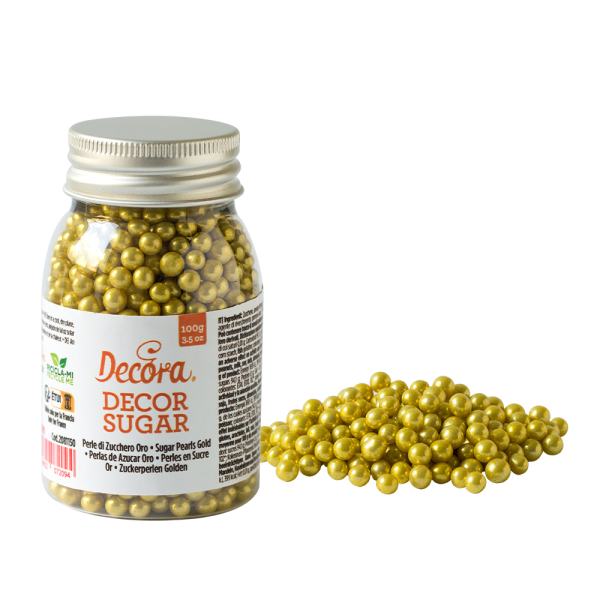 Decora Zuckerperlen gold  100g 5 mm