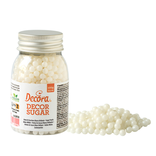 Decora Zuckerperlen weiß 100g 5 mm