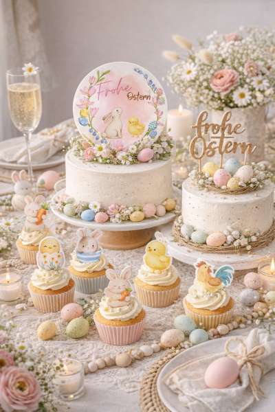 Cupcake Topper  Ostern in Pastell