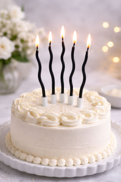 Gedreht Kerzen in schwarz 6 Stk