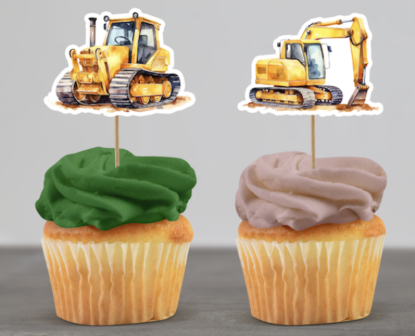 Cupcake Topper Set "Baustelle" - Materialauswahl