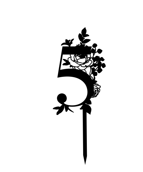 Topper "Florale Initiale / Zahl"