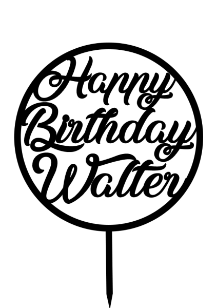 Individueller Topper "Happy Birthday ..." mit Name im Kreis