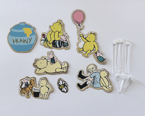 Premium Topper Set "Winnie Pooh" 7 Stk. mit Acryl Stiele