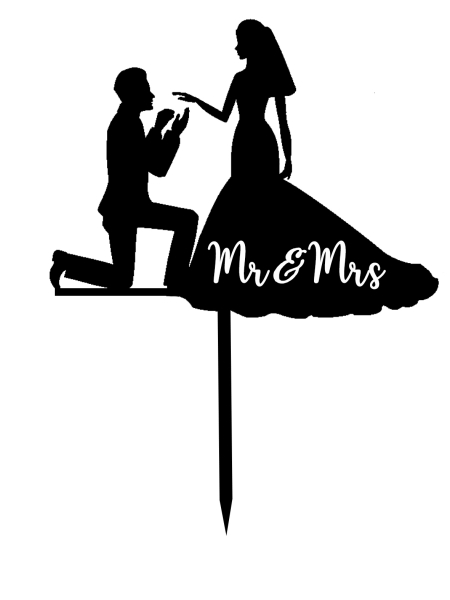 Topper "Brautpaar" - elegant mit Mr&Mrs