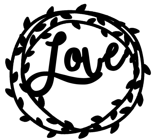 Tortenrand-Topper "Love" im Blumenkranz