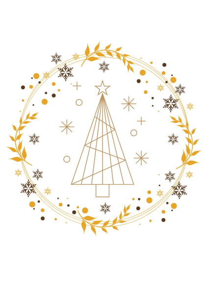 Ausdruck  Christbaum Tortenaufleger Gold modern