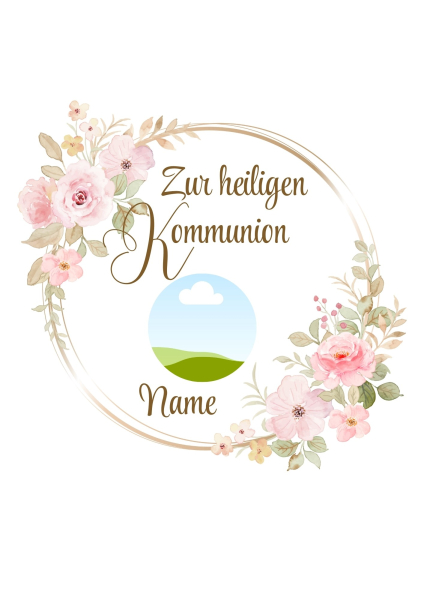 Tortenbild floral mit individuellem Namen und Foto