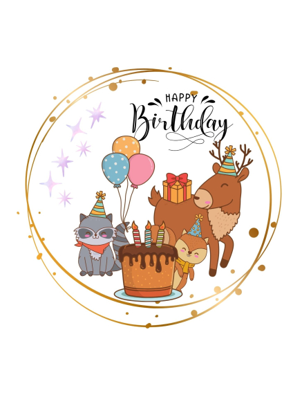 Ausdruck Geburtstagsparty Waldtiere