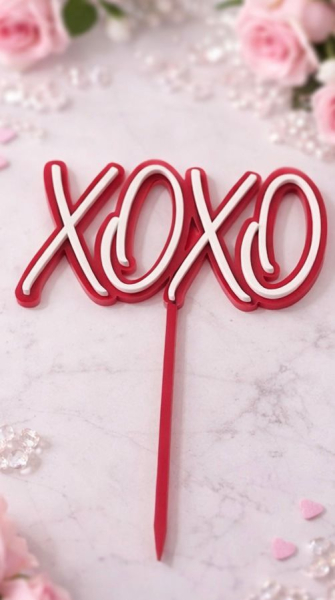 Topper XOXO Rot Acryl