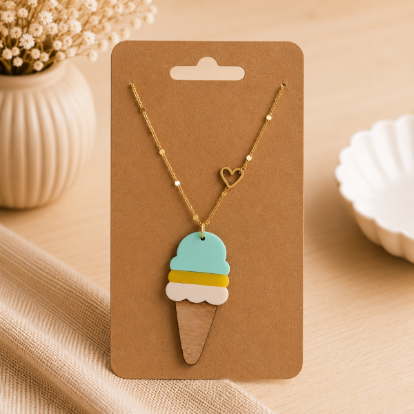Überlange Statement Kette - Summer Ice - Peppermint