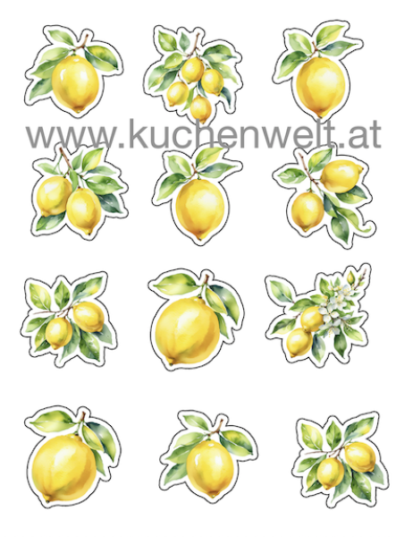 Cupcake Topper Set "Zitronen" - Materialauswahl