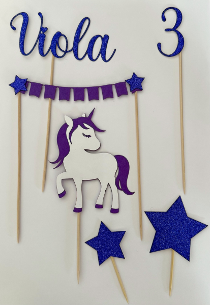 Individuelles Topper Set "Unicorn" mit Namen & Zahl