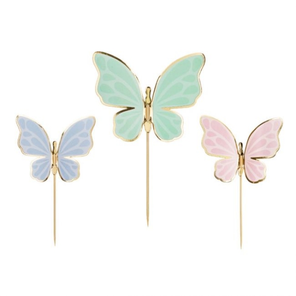 PartyDeco Papier Topper Schmetterlinge 9 Stk.