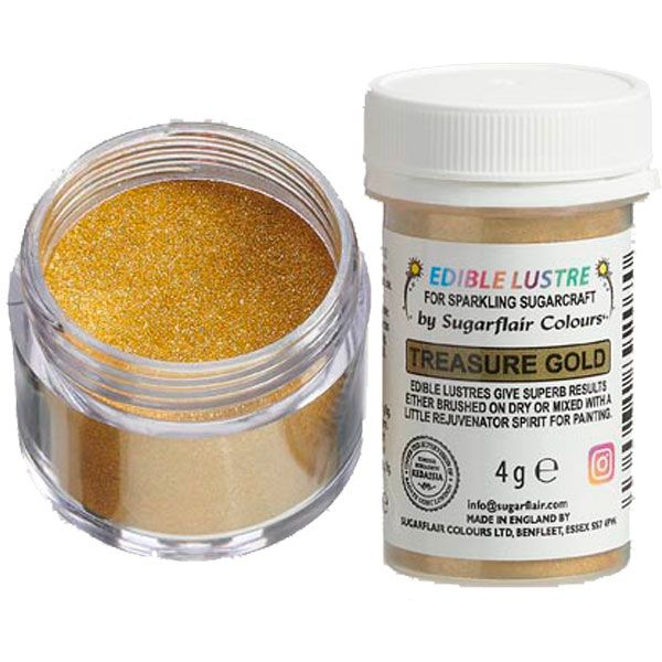 Sugarflair Edible Lustre Glitter Treasure Gold 4g