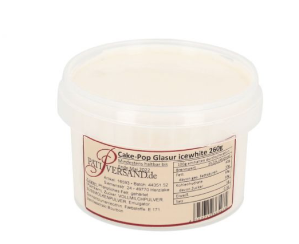 Cake-Pop Glasur weiß mit Vanille Geschmack 260g